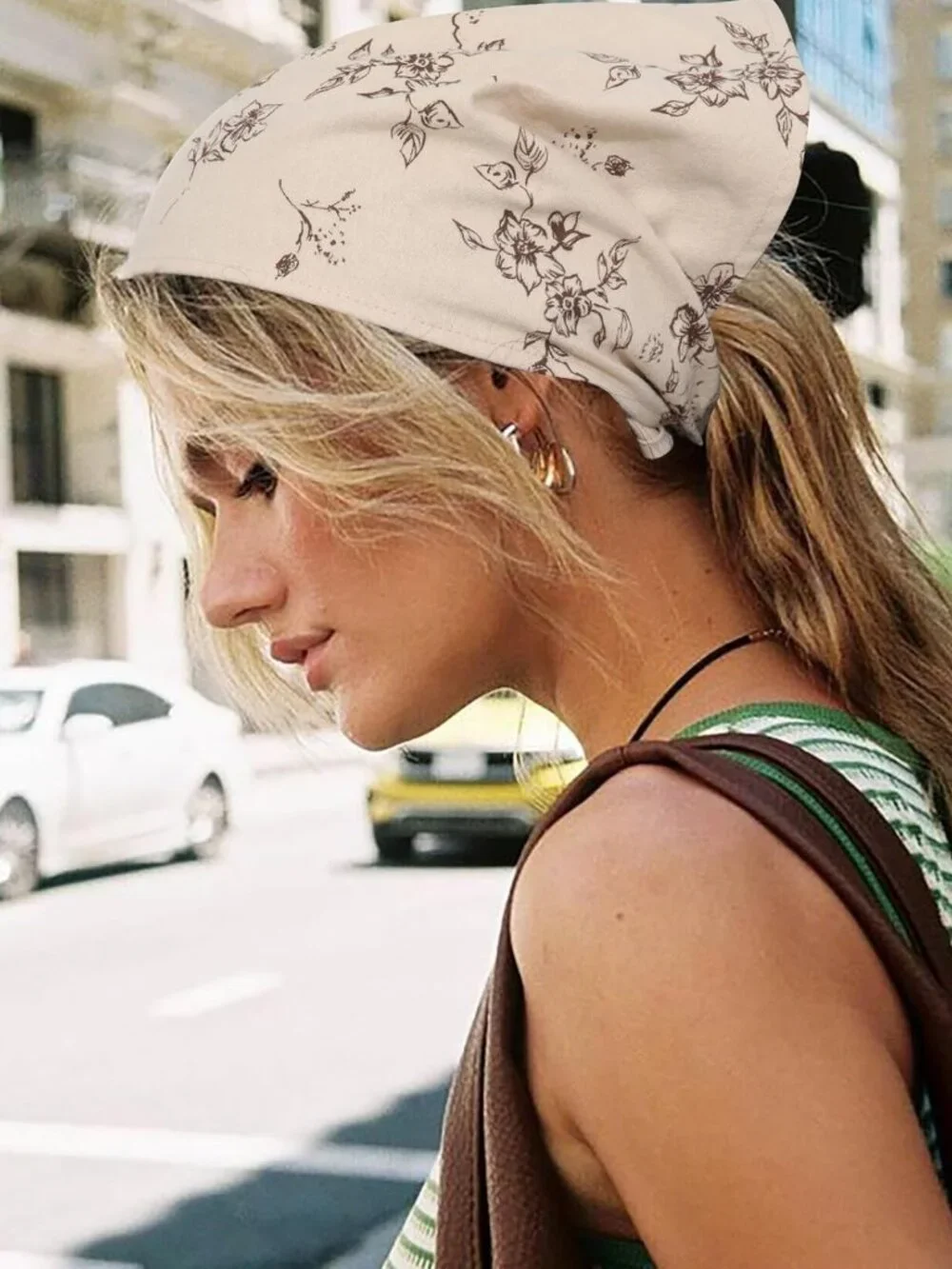Floral Cotton Hair Scarves - 2PCS Triangle Bandanas for Women & Girls